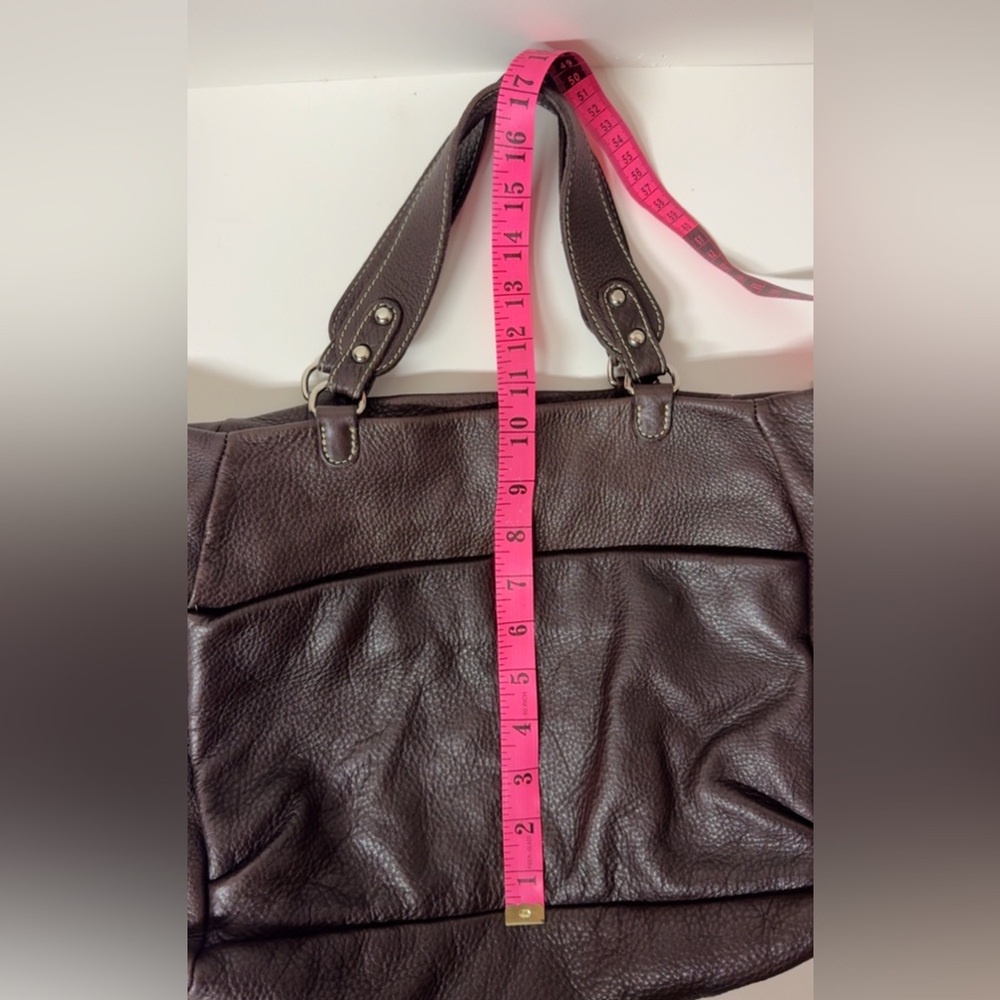 VINTAGE ROOTS VILLAGE TRIBE TOTE HOBO SHOULDER BAG BROWN PEBBLE LEATHER - Picture 14 of 16